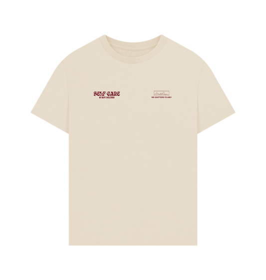 Cream oat Oversize t-shirt tee with motivational quote