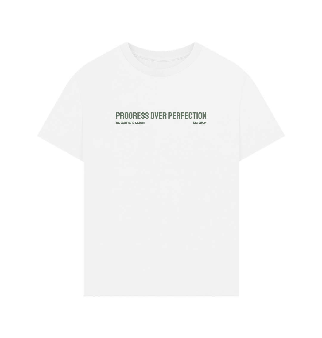 Oversize white t-shirt tee with motivational quote