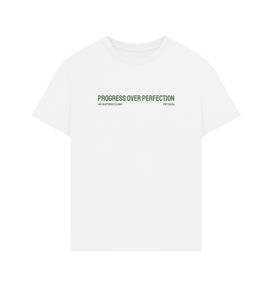 Oversize white t-shirt tee with motivational quote