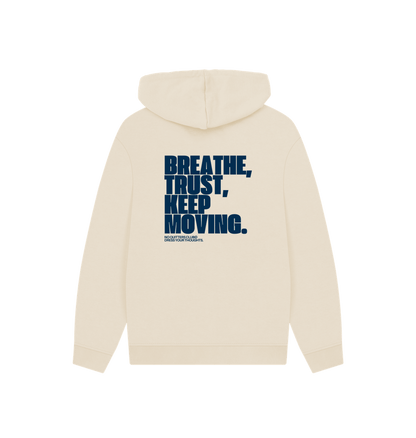 Oversized cream oat hoodie with motivational quote