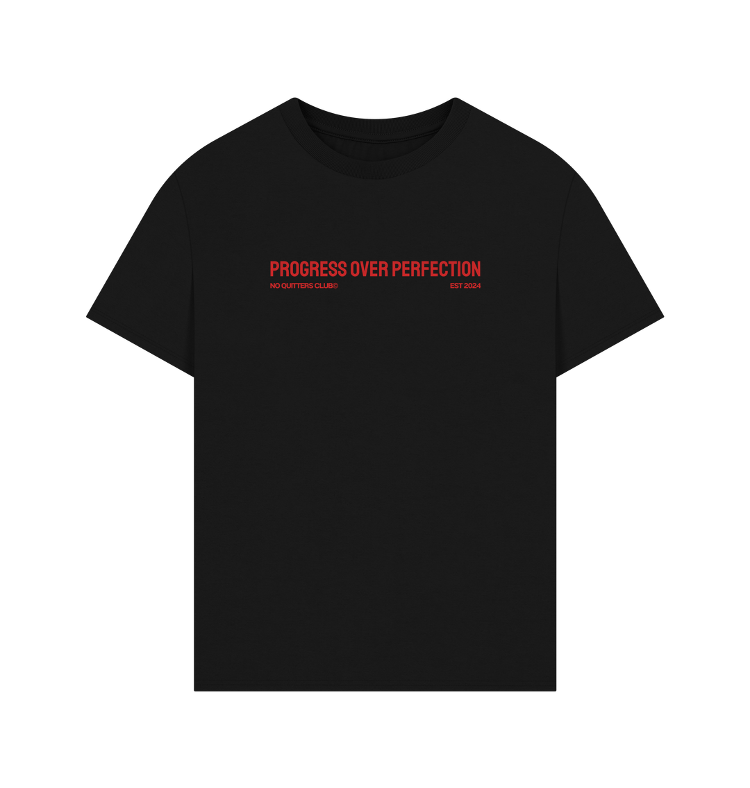 Oversized black t-shirt tee with motivational quote