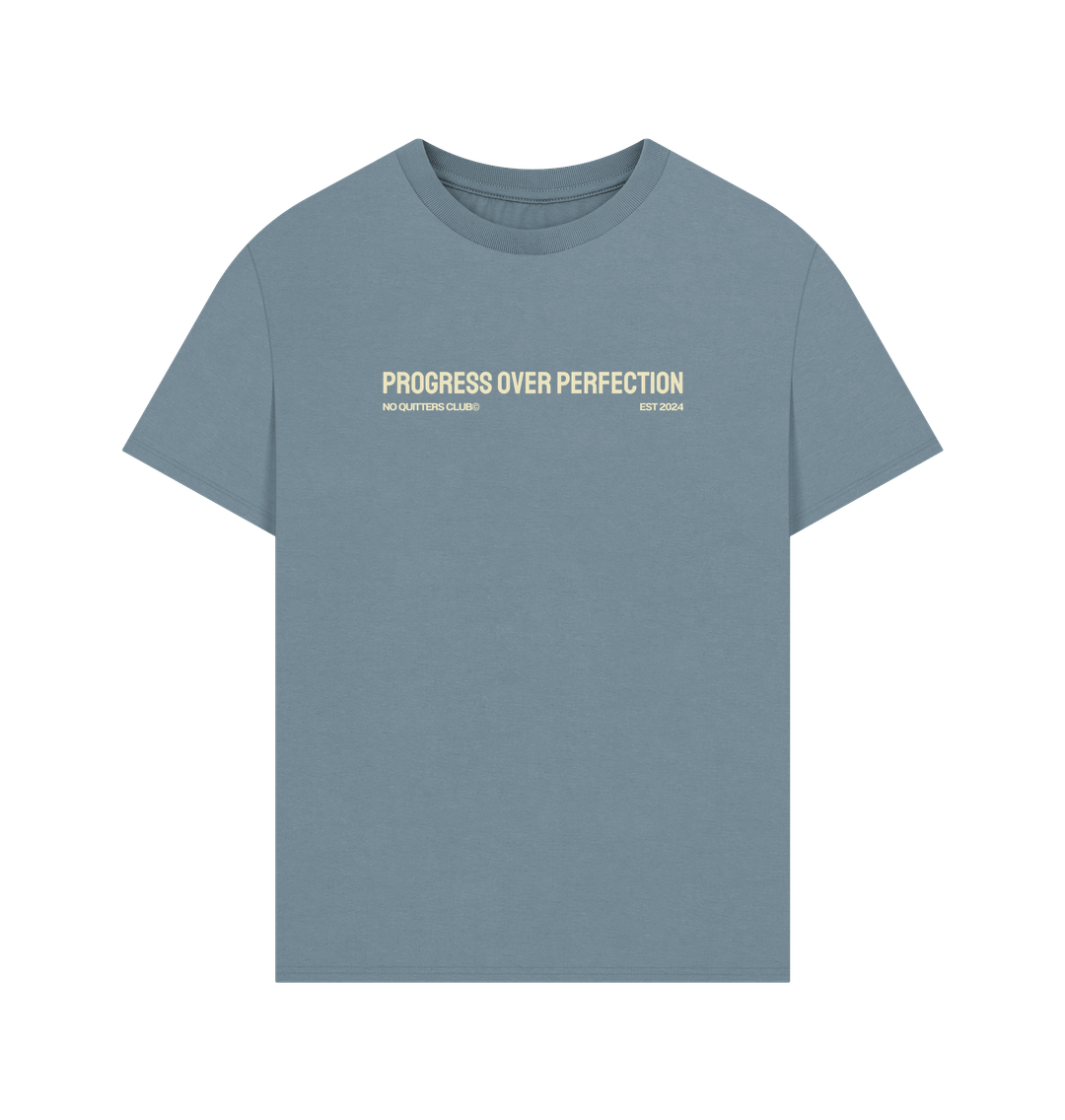 Oversized stone blue t-shirt tee with motivational quote