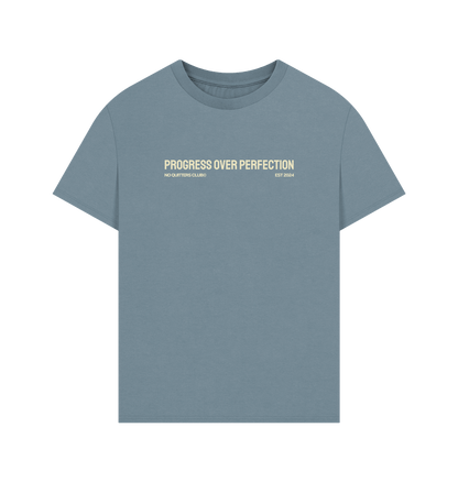 Oversized stone blue t-shirt tee with motivational quote