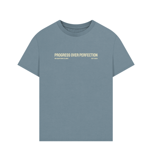 Oversized stone blue t-shirt tee with motivational quote