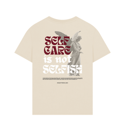 Cream oat Oversize t-shirt tee with motivational quote