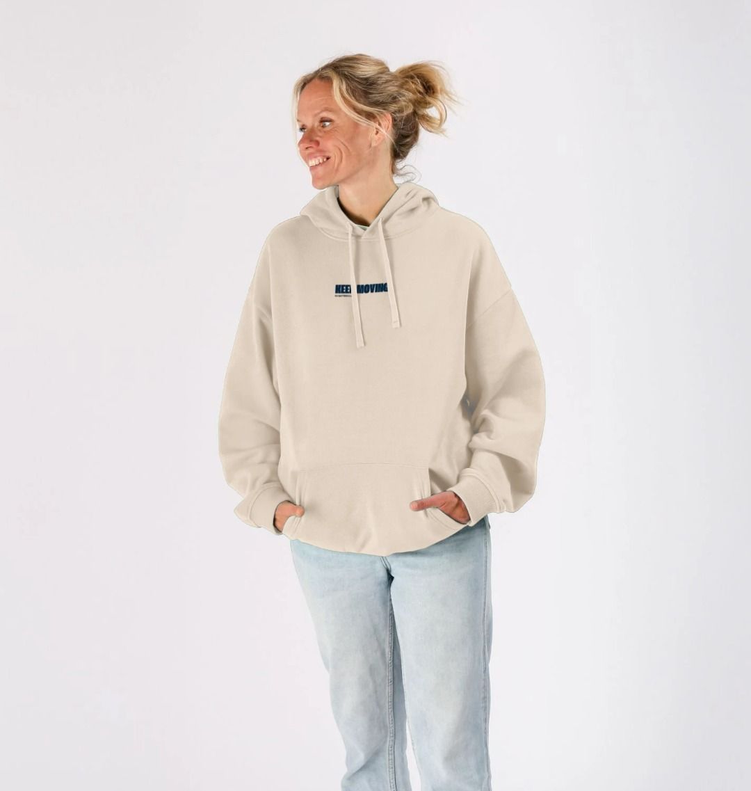 Oversized cream oat hoodie with motivational quote