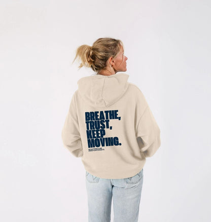 Oversized cream oat hoodie with motivational quote